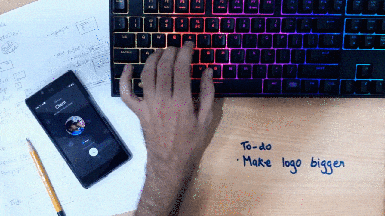 A client calling the designer